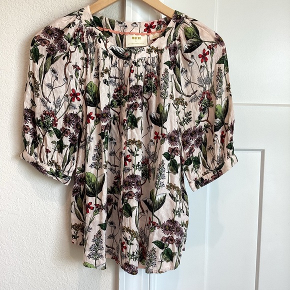 Anthropologie Tops - 🪴Like-New Maeve Short-Sleeve Button-Front Blouse